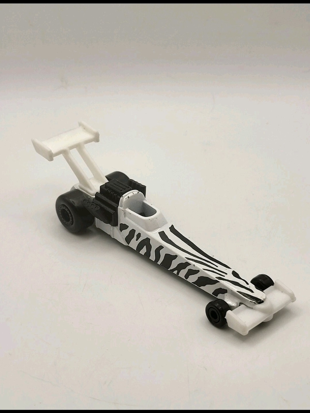 Hot Wheels Mattel 1993 Zebra Striped Dragster Top Fuel Die Cast Car